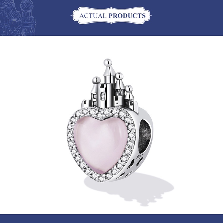 Mặt phụ kiện BAMOER SCC2207 hình trái tim lâu đài xinh xắn