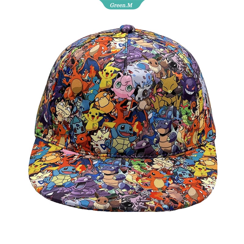 Mũ Lưỡi Trai Phẳng Vành Phẳng In Nhân Vật Hoạt Hình Pokemon Pikachu Phong Cách Hip Hop Làm Quà Sinh Nhật Ngoài Trời Cho Cặp Đôi [