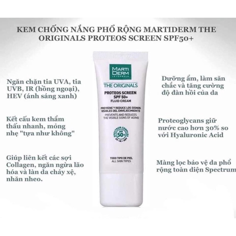 Kem chống nắng martiderm 40ml hàng công ty