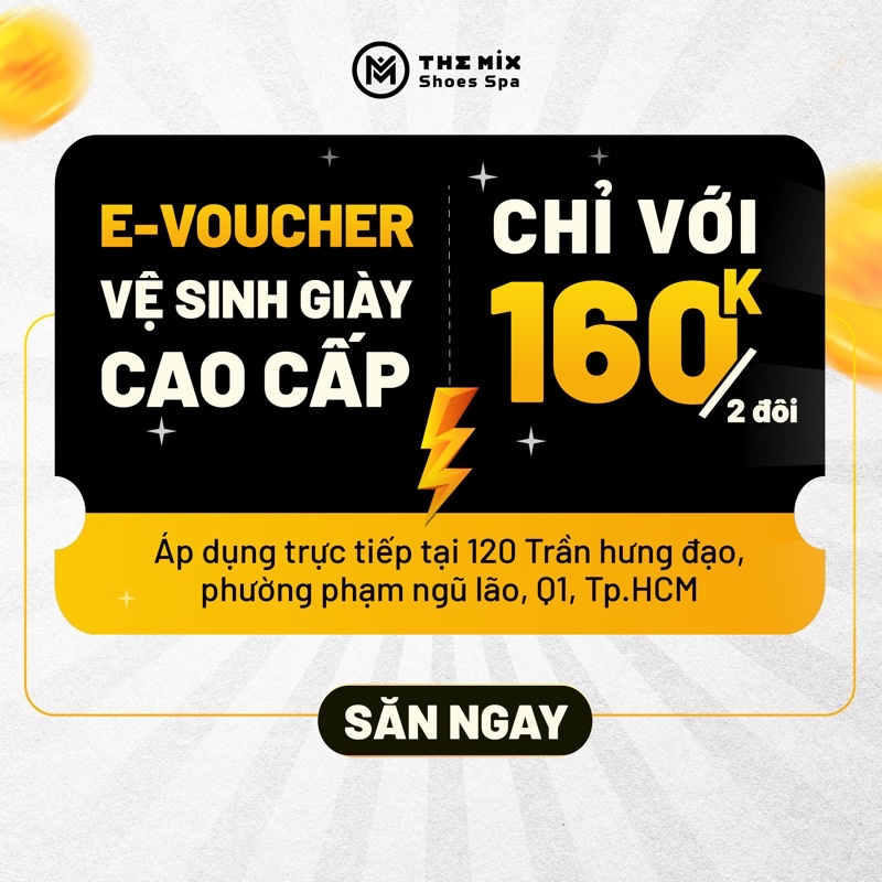 HCM [E-Voucher] Vệ Sinh Giặt Hấp 2 Đôi Sneaker, Giày Thể Thao, Tại The Mix