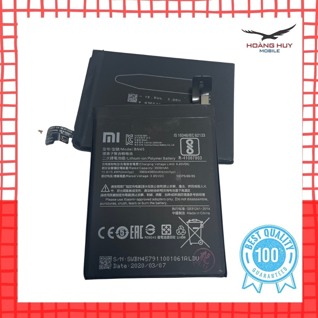 Pin Xiaomi Redmi Note 5 / Note 5 Pro / Mã Pin BN45 Dung Lượng 4000mAh Hàng Zin Nhập Khẩu Bảo Hành 6 Tháng 1 Đổi 1