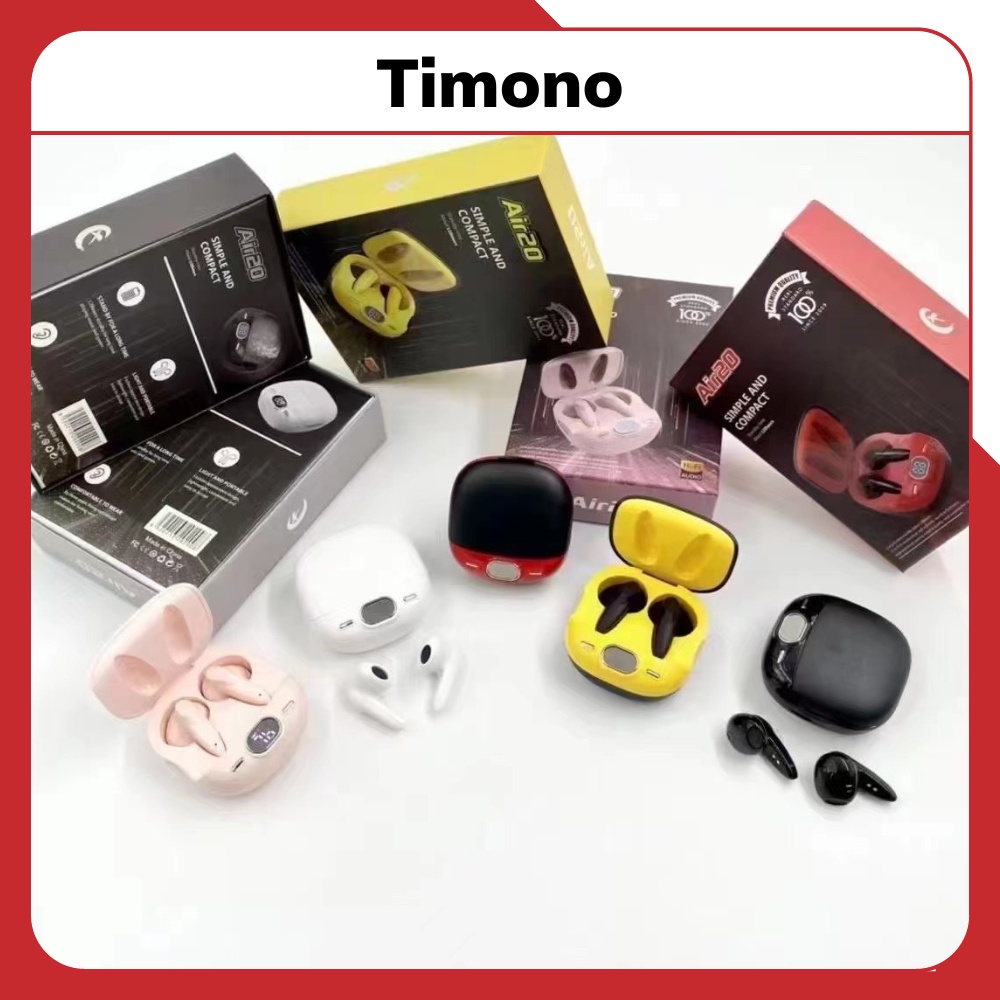 Tai nghe bluetooth ko dây gaming android samsung táo 7 8 plus x tsw inpods 12 cao cấp AIR20 giá rẻ có mic chống ồn