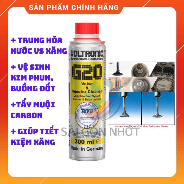 Phụ gia xăng, Vệ sinh kim phun, buồng đốt VOLTRONIC G20 1L - chiếc lẻ