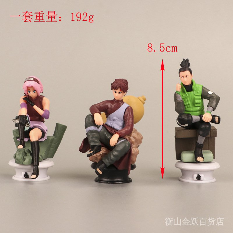 Bộ 6 Mô Hình Nhân Vật Hoạt Hình Naruto Sasuke Kakashi I Love Luo Haruno Sakura Maru C3Z