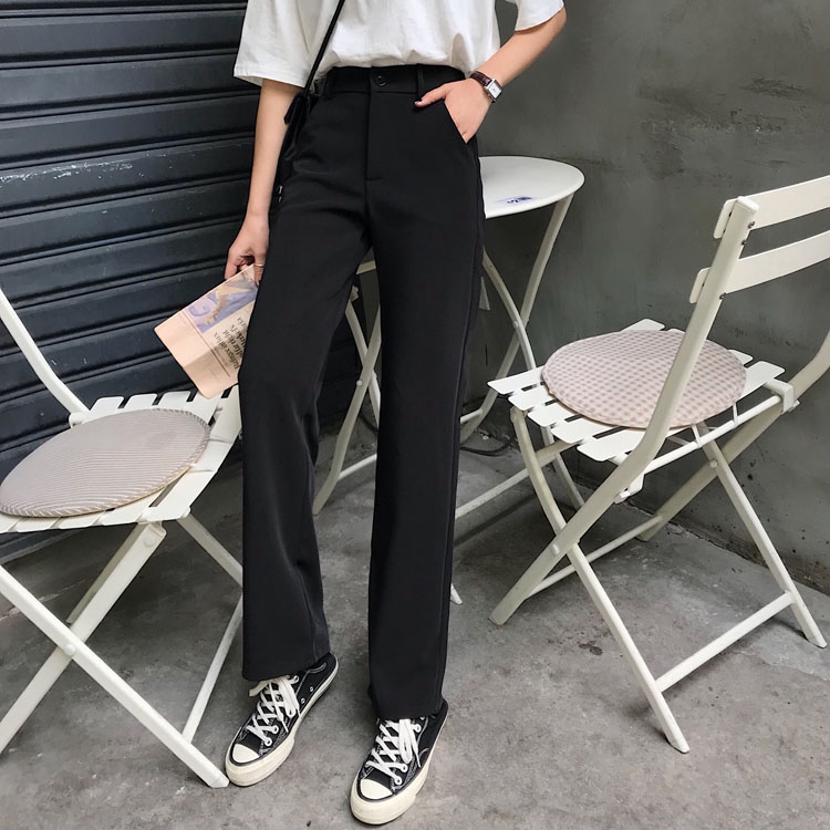 Quần dài ống đứng màu đen phong cách 30614