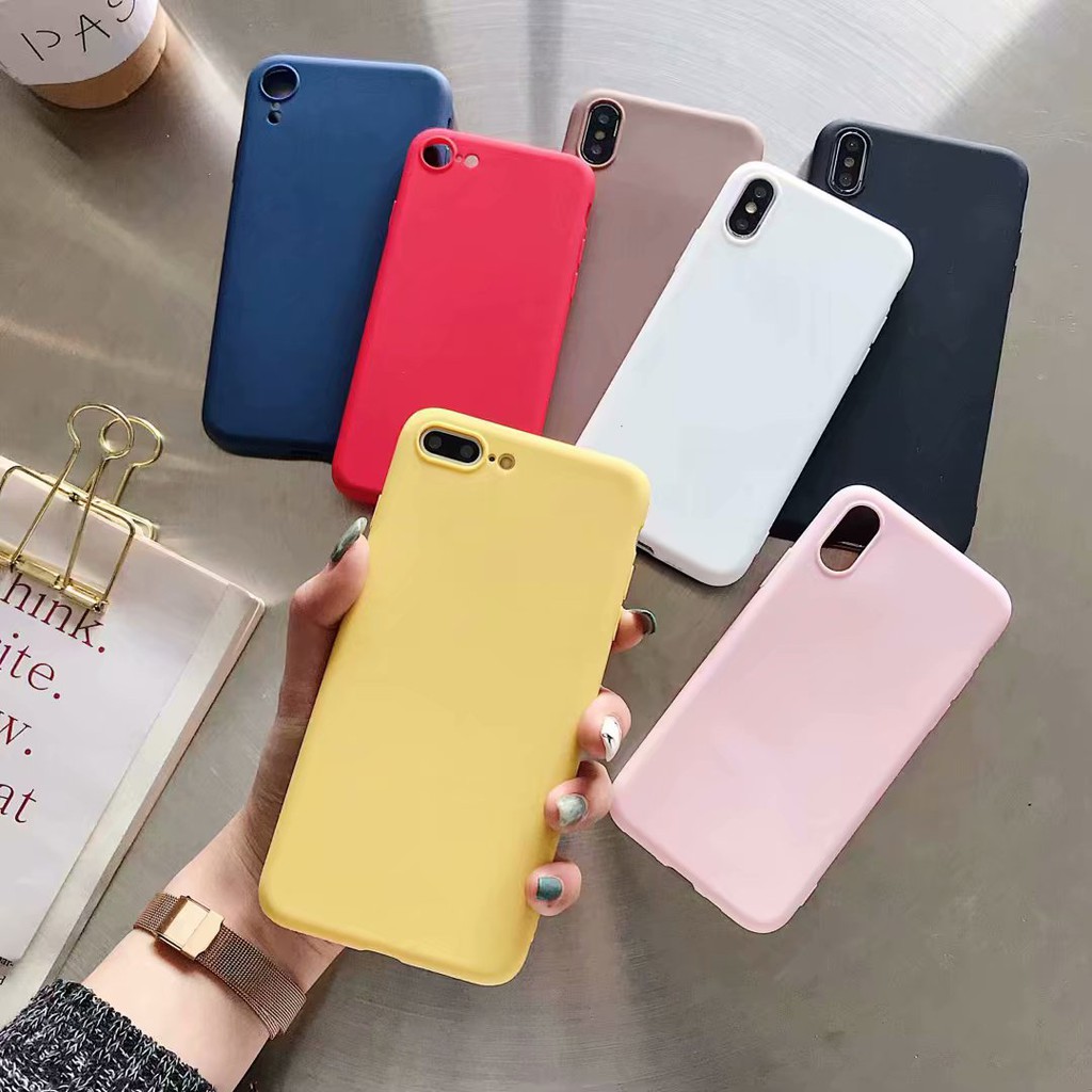 Vỏ điện thoại di động OPPO R17 R17 Pro Realme 3 3 F11 Pro Case Pure color Silicone Android Soft Cover