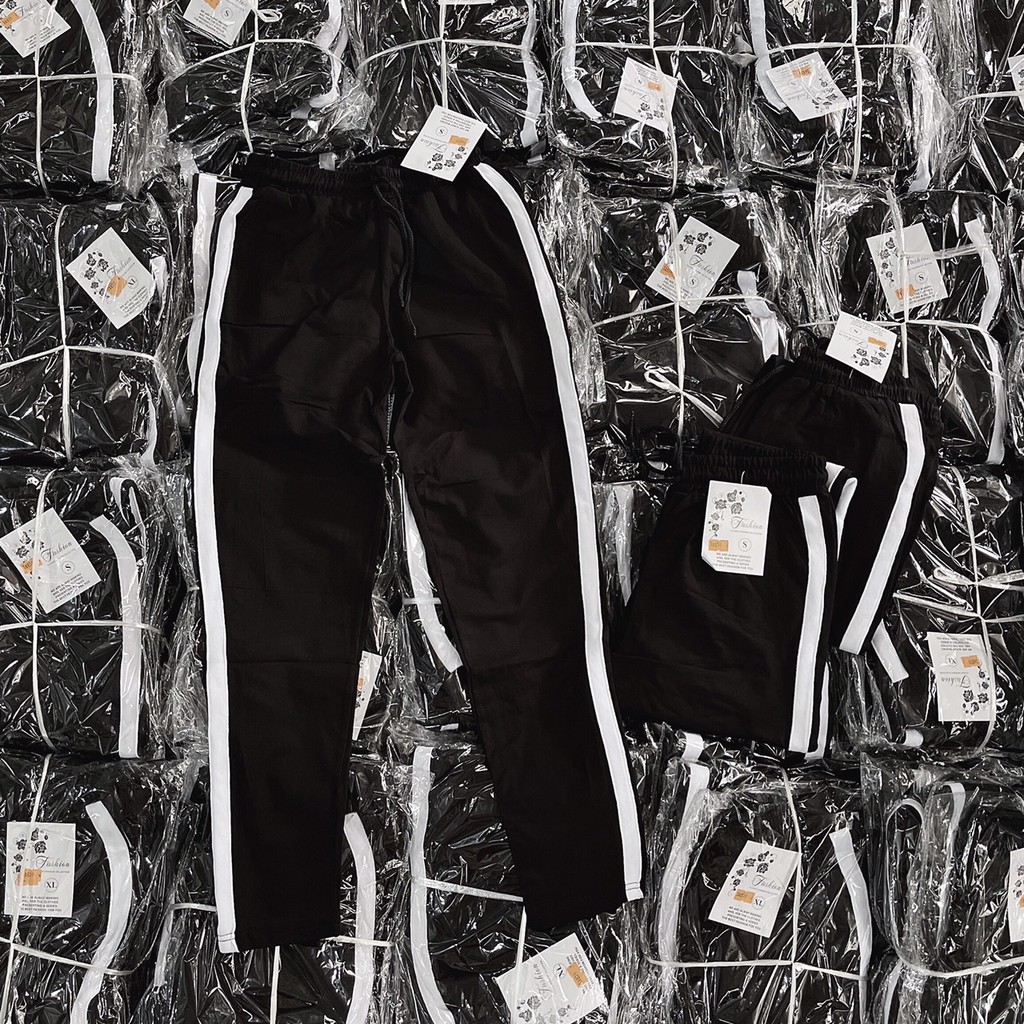 Quần baggy nữ Cotton  1 Sọc Thể thao |FREE SHIP| - Co Giãn 4 chiều, ko bai nhão, ko cắn chỉ