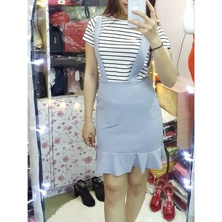 Set váy yếm kèm áo sọc