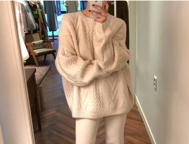 Áo Sweater dày kiểu chui đầu dáng rộng kiểu retro xinh xắn cho nữ | BigBuy360 - bigbuy360.vn