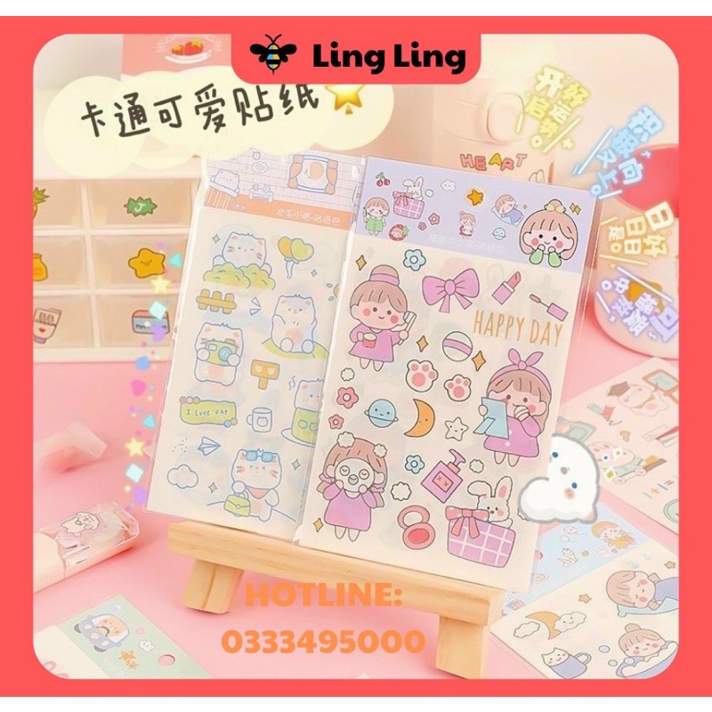 Set 4 tờ sticker trang trí