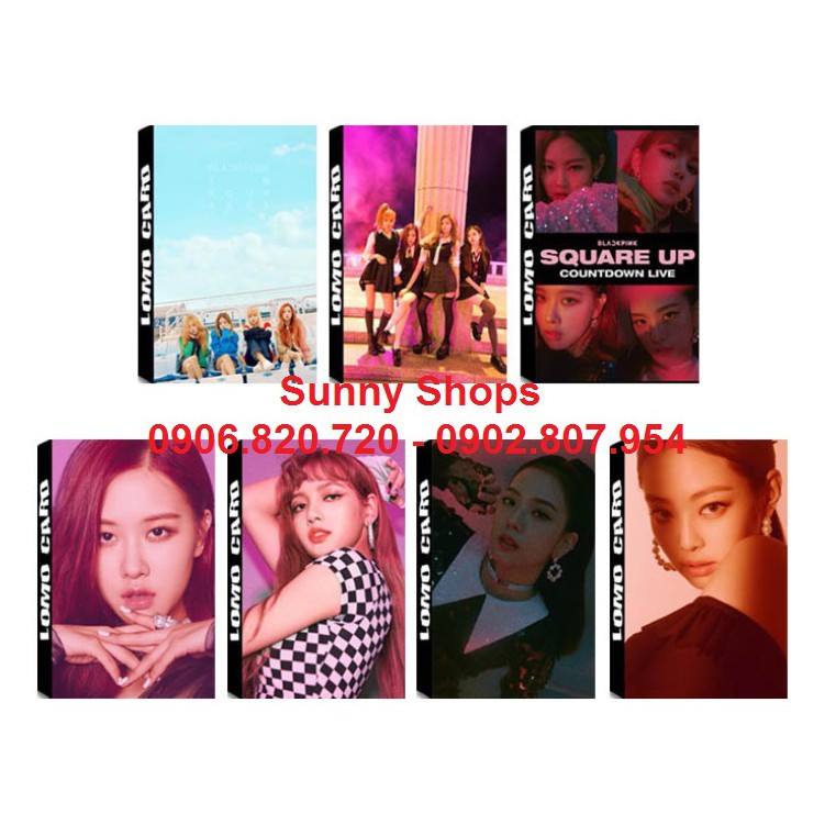 Lomocard 30tấm hình có hộp nhóm BlackPink và thành viên Jennie, Jisoo, Lisa, Rose