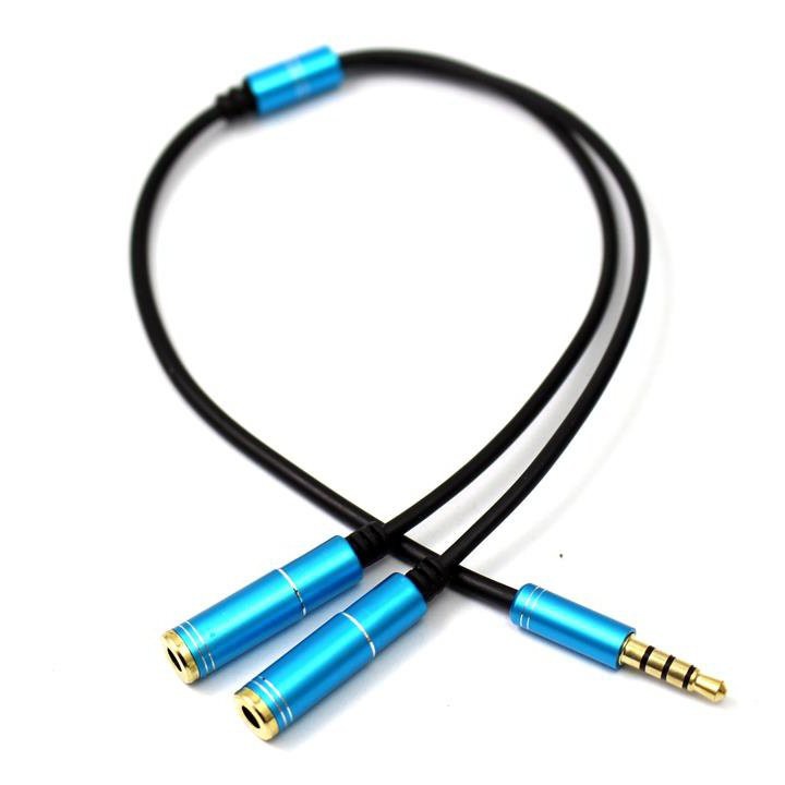 Dây chia từ jack 3.5 ra 1 tai nghe và 1 mic 4 khấc mạ vàng cao cấp, dây chia 1 tai 1 mic, jack chia audio - NSC Việt Nam