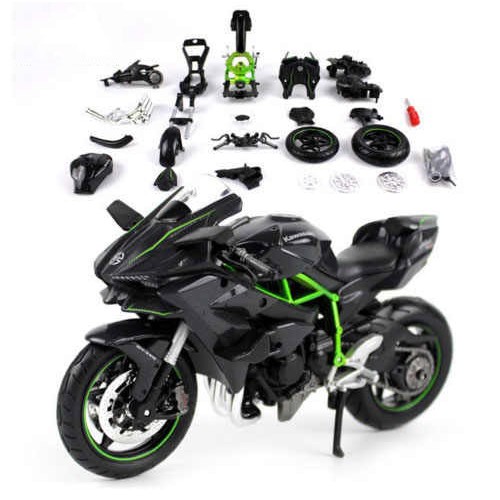 XE MÔ HÌNH LẮP RÁP Moto Huyền Thoại Kawasaki H2R - Maisto tỷ lệ 1:12