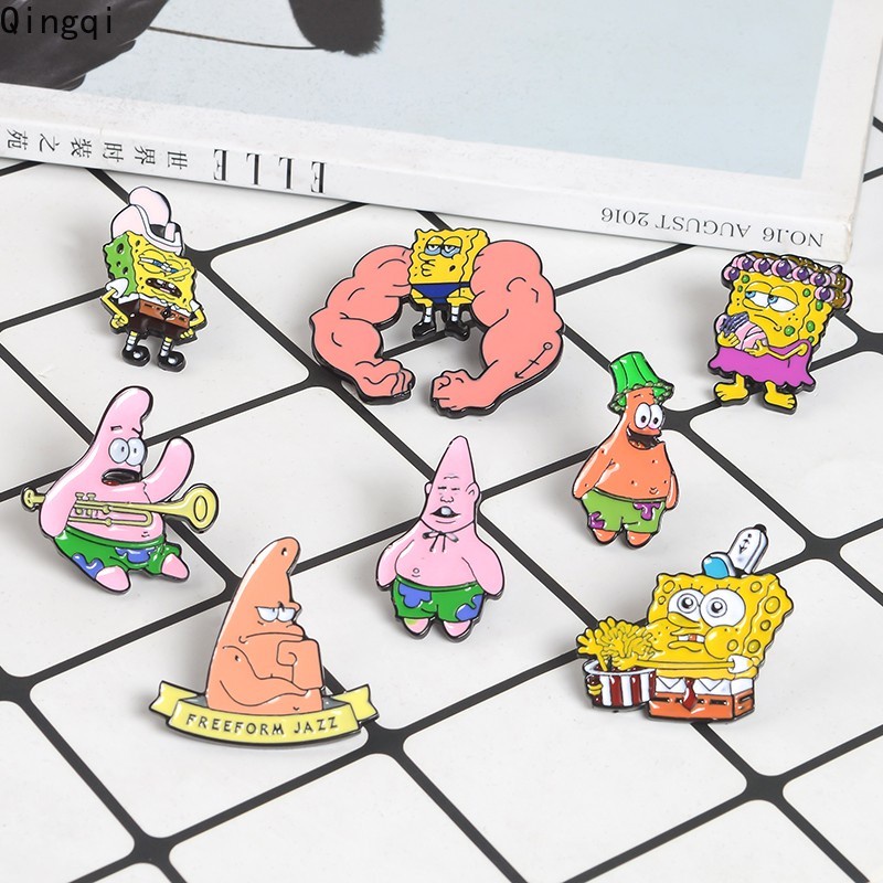 Ghim cài áo Miss Zoe tráng men kiểu hoạt hình Spongebob Squarepants Patrick Starbrooch vui nhộn cho trẻ em/ người yêu