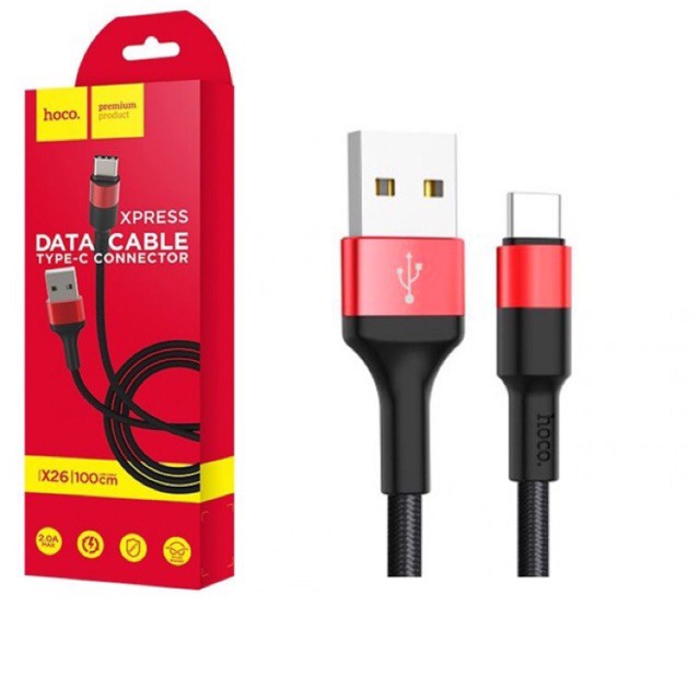 Cáp Sạc Nhanh Hoco X26 1 mét Chân Micro USB/Lighitng/Type C - Bảo Hành 6 tháng Chính Hãng