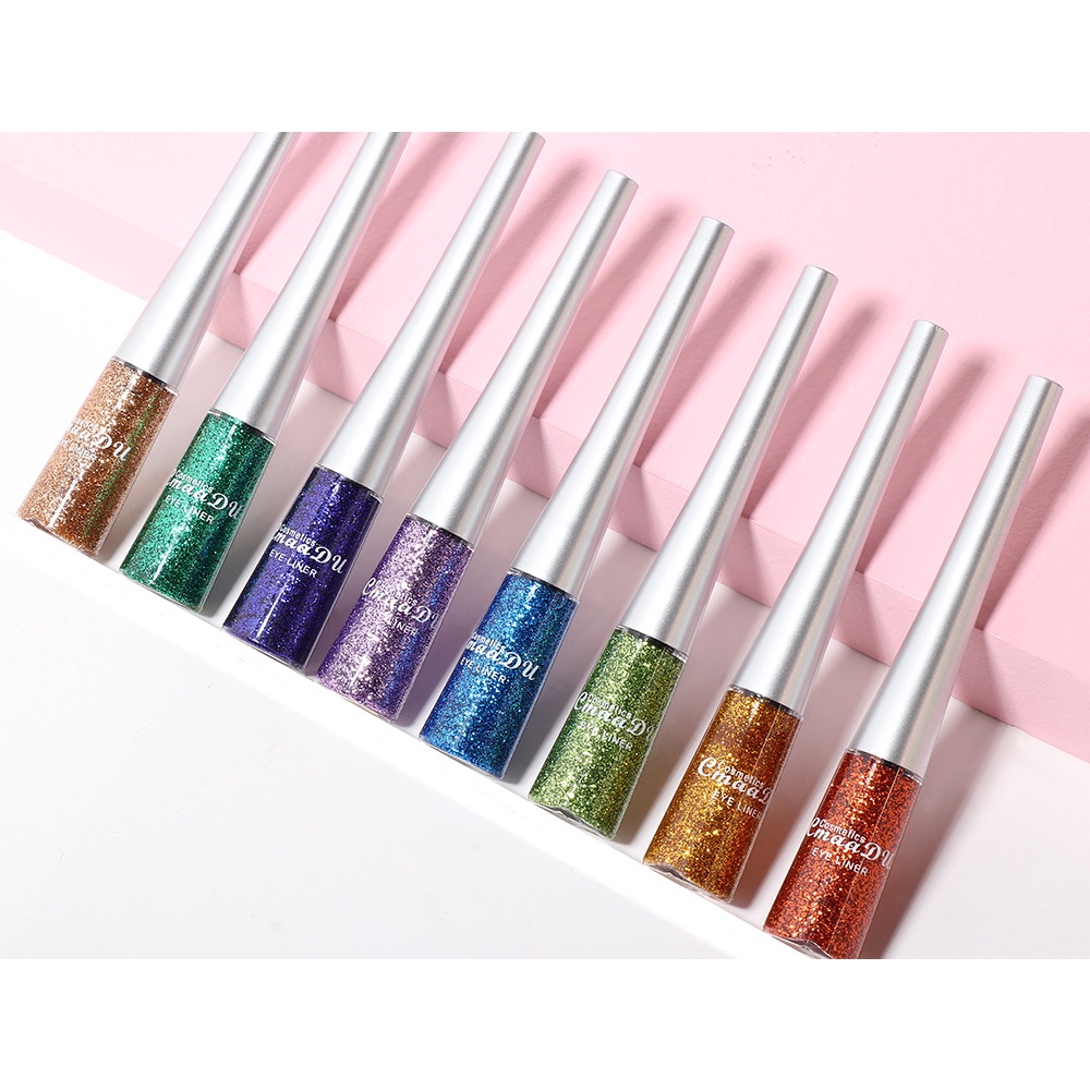 Bút Kẻ Mắt Dạng Lỏng 16 Màu Sắc Long Lanh Chống Nước Không Bẩn