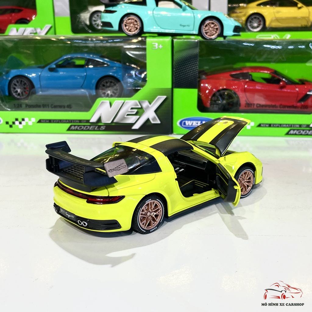 Mô hình xe ô tô Porsche 911 Targa 4s Weissach có mui tỉ lệ 1:32 hãng Alloy 2 màu