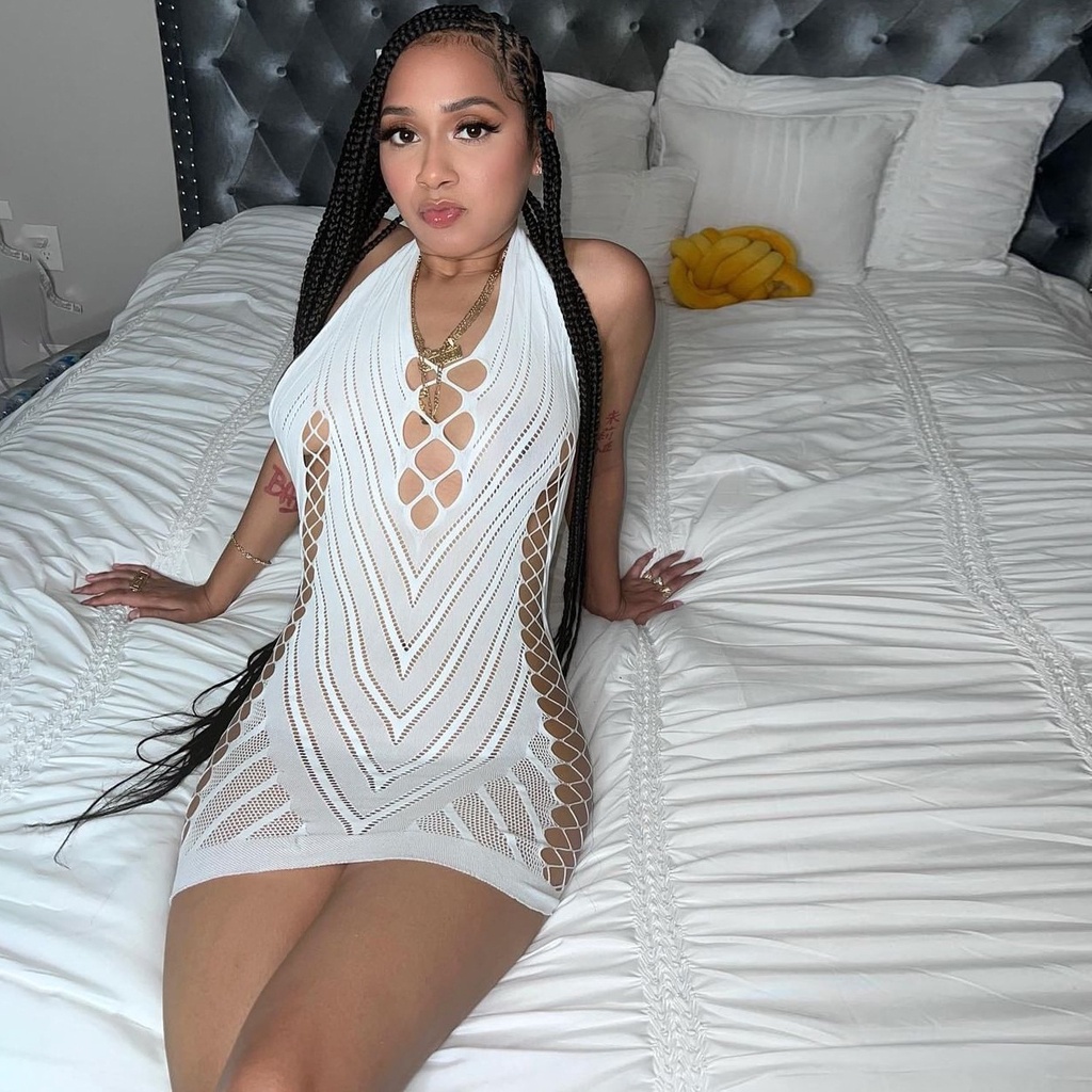 Đầm lưới DUNEA cổ yếm hở lưng gợi cảm dành cho nữ