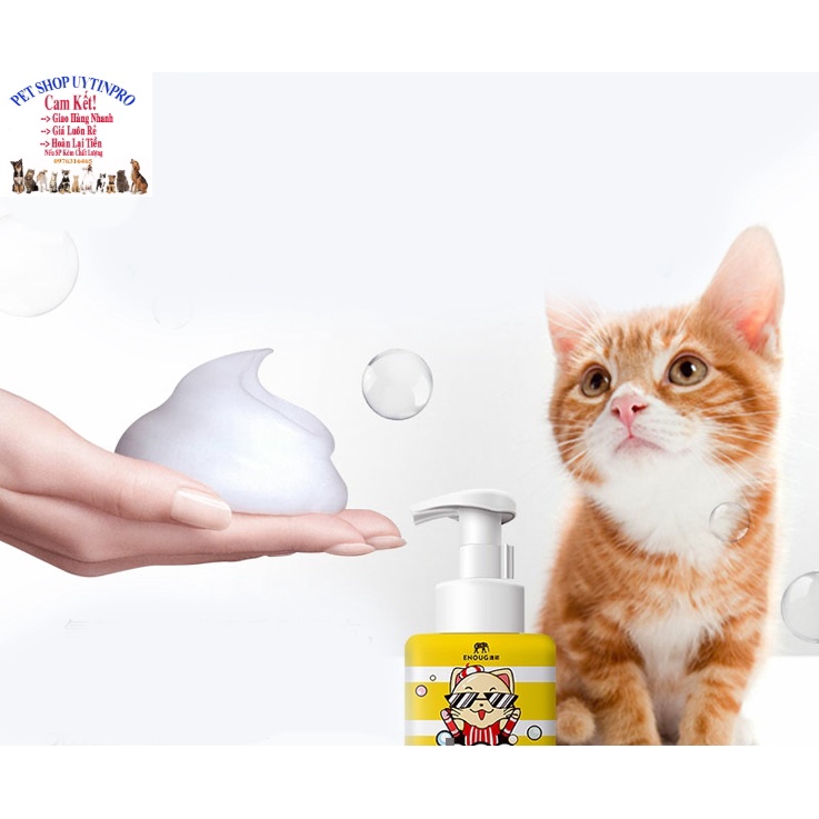 Sữa tắm khô cho Mèo SOS Dạng mousse hiếu khí Chai 250ml Chăm sóc và tắm gội hiệu quả Làm giảm mùi hôi Làm sạch thơm lông