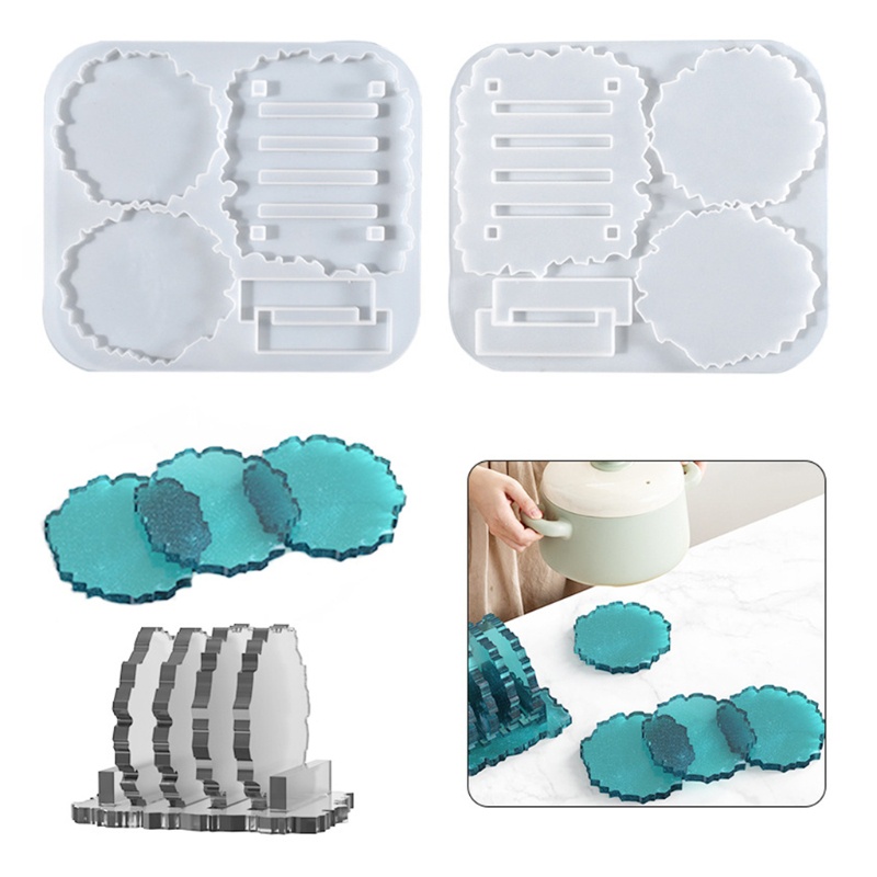 Khuôn Làm Đế Lót Ly Bằng Nhựa Epoxy Kèm Giá Đỡ Diy