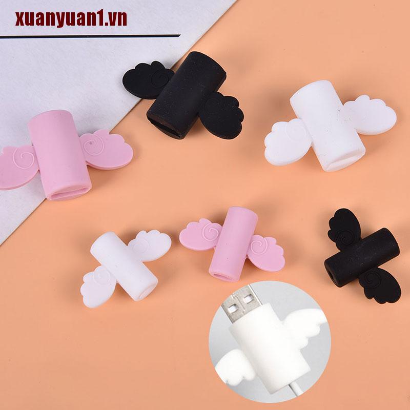 [xuanyuan1] 2 Dụng Cụ Quấn Bảo Vệ Dây Cáp USB Hình Đôi Cánh Thiên Thần Dễ Thương