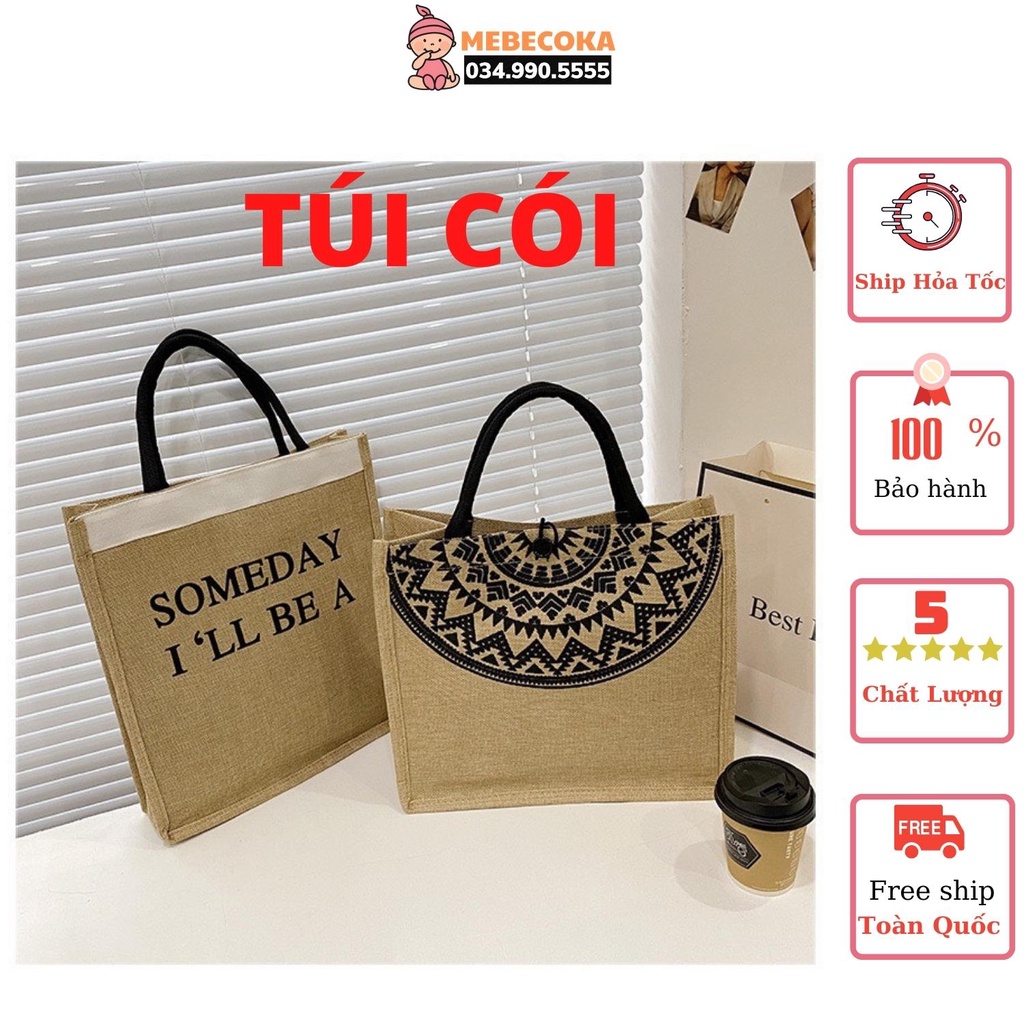 Túi cói merci loại 1 màu đẹp sáng, có đệm đáy giữ form túi, có lớp lót