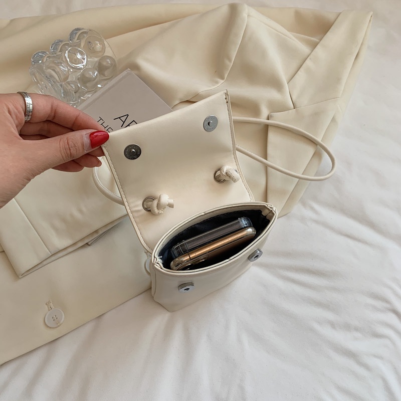 Túi đeo chéo CHAIKA KILTER CK390 da PU màu trơn đựng điện thoại thời trang cho nữ