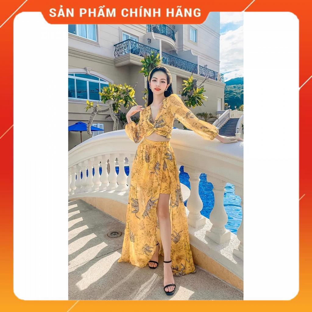 Đầm maxi dài đi biển, set váy maxi đẹp ba chi tiết hohit MSP19683 | BigBuy360 - bigbuy360.vn