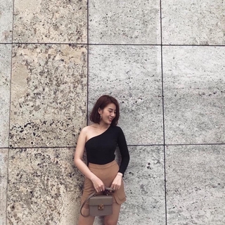Áo lệch vai trơn phong cách thun lụa cao cấp