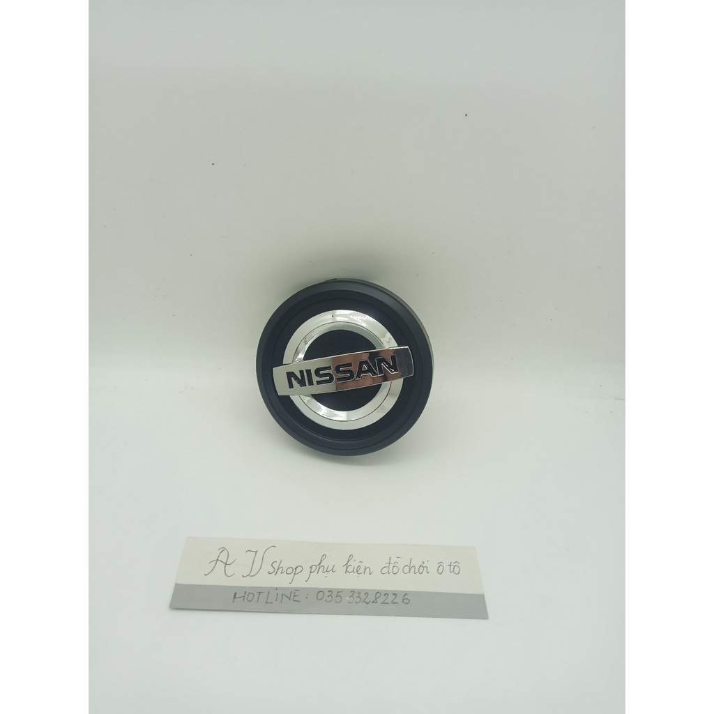 01 Logo chụp mâm, ốp lazang bánh xe ô tô Nissan navara đường kính 72mm - Chất liệu: Nhựa ABS