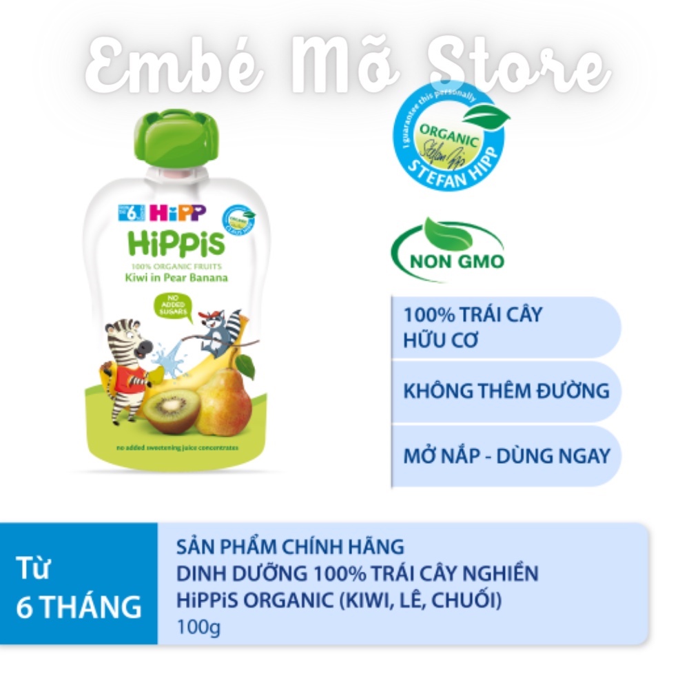Trái Cây Nghiền Organic HIPP Đồ Ăn Dặm Bổ Sung Vitamin Cho Bé 100g - Embé Mỡ