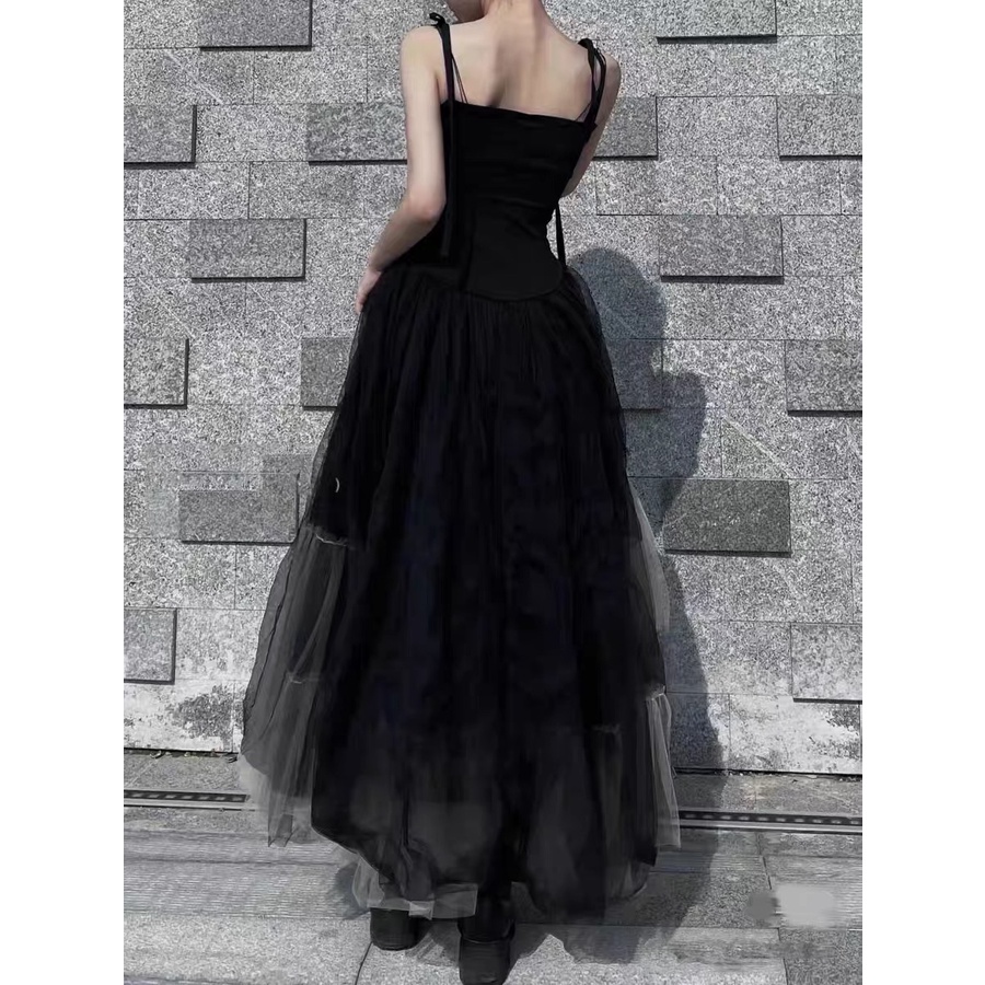 Đầm lưới sling dress thiết kế kiểu hepburn phong cách cổ điển, cổ tích