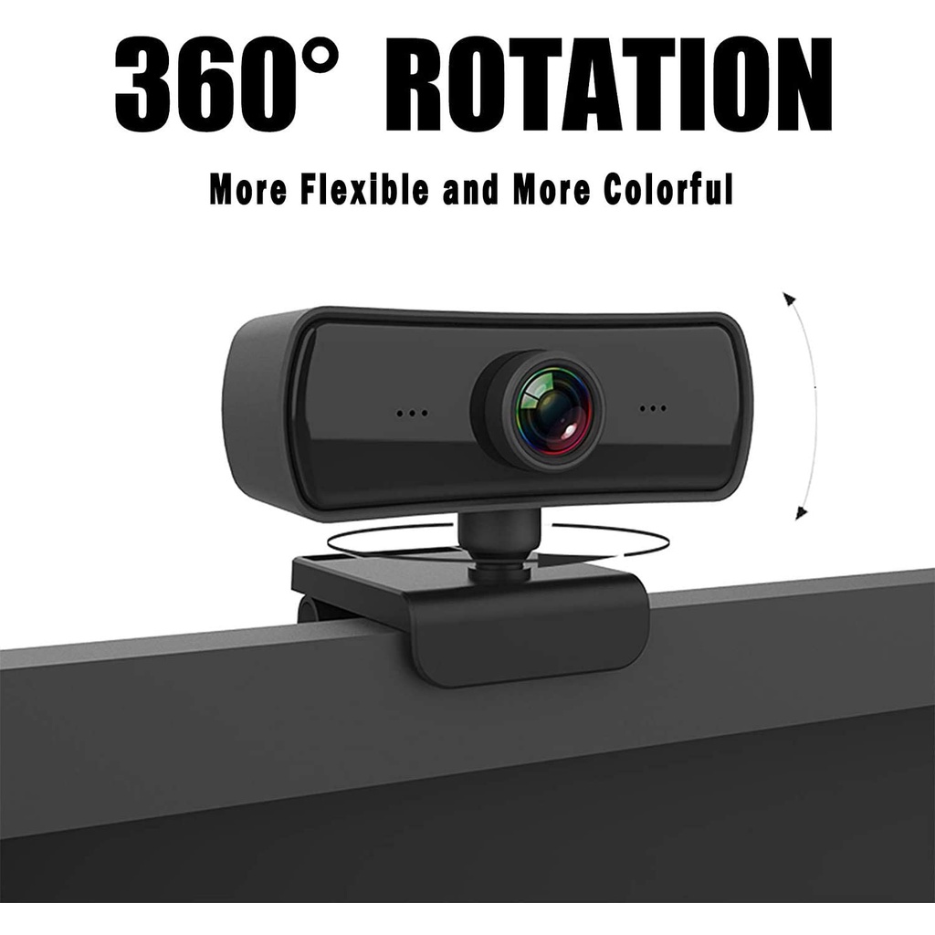 Webcam HD 2kK 2560x1440P có thể xoay có micro dành cho máy tính để bàn