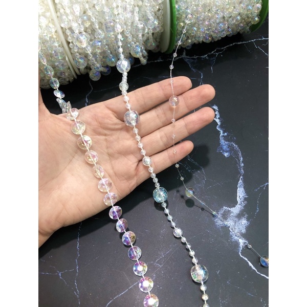 Cuộn dây hạt nhựa giả pha lê