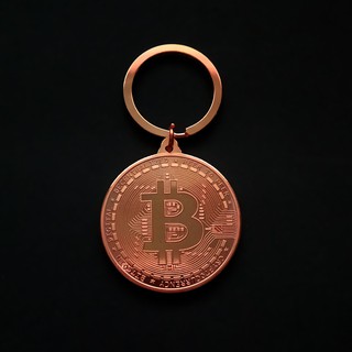 Móc chìa khóa Bitcoin kim loại độc đáo B142 (Màu vàng)