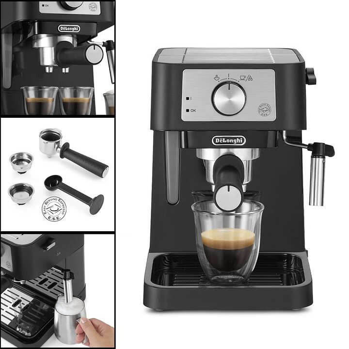 [GIÁ SỐC - HÀNG CHÍNH HÃNG] Máy pha cà phê cao cấp Espresso, thương hiệu Delonghi EC235.BK (Công suất 1100W)