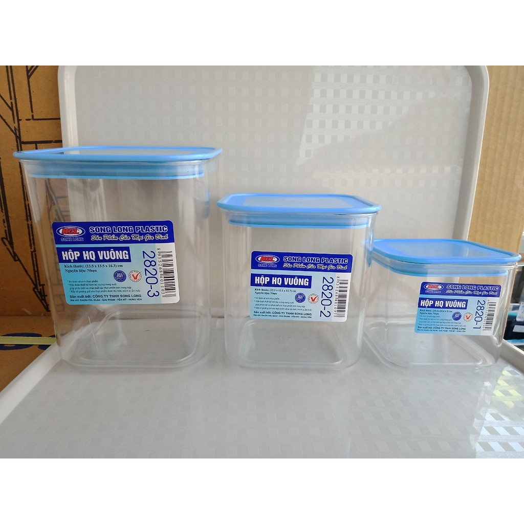 Bộ 3 hộp thực phẩm Hàn Quốc vuông cao cấp Song Long