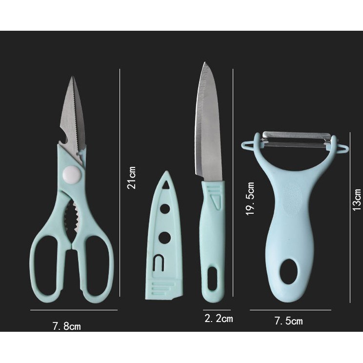 Set Dao Thớt Chế Biến Đồ Ăn Dặm Cho Bé Chất Liệu Nhựa An Toàn - Set 5 Chi Tiết Hàng Nội Địa Trung