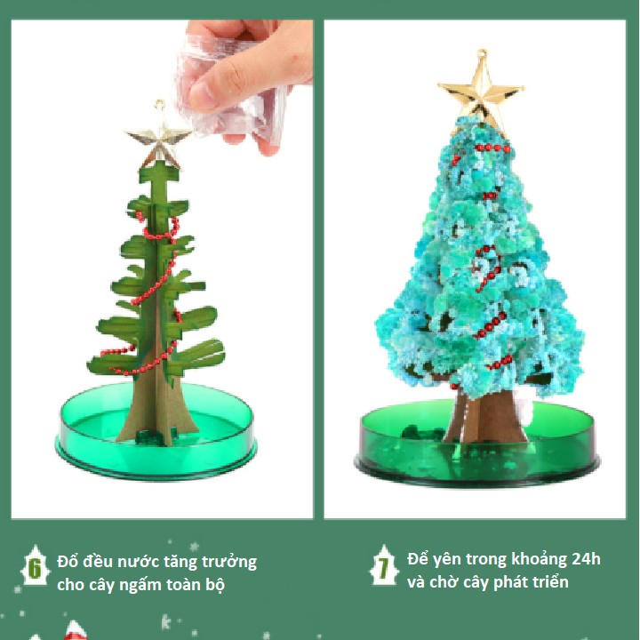 Cây thông noel biến hình trang trí Magic Paper Christmas Tree cây thông mùa giáng sinh đồ chơi trẻ em sáng tạo