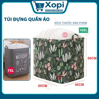 Túi đựng quần áo chăn màn size lớn khung thép, Túi vải đựng quần áo tiện ích