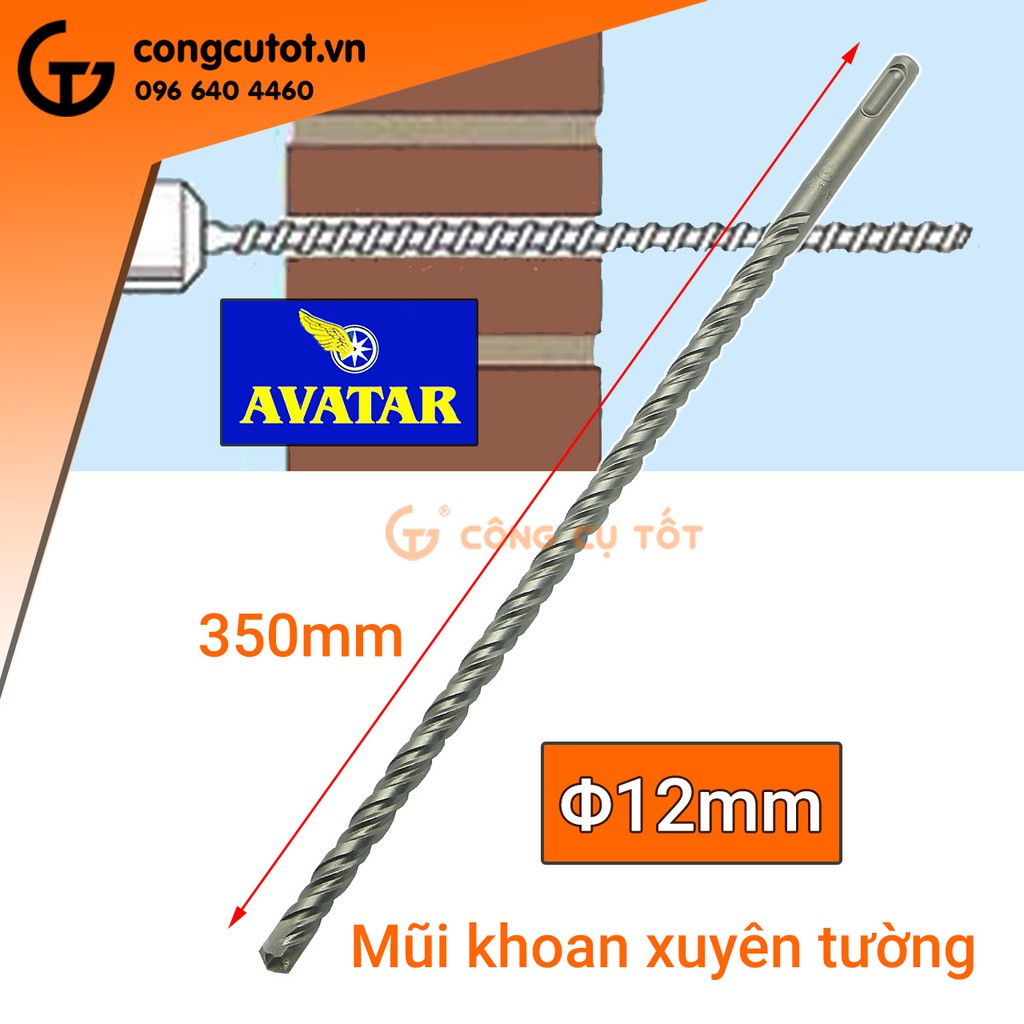 Mũi khoan xuyên tường Avatar Φ12mm x 350mm