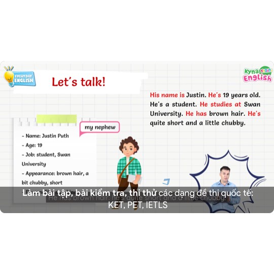 Toàn Quốc  Tiếng Anh chuyên cho học sinh cấp 2, cấp 3 FLYERS, KET, PET, IELTS Kyna English Junior