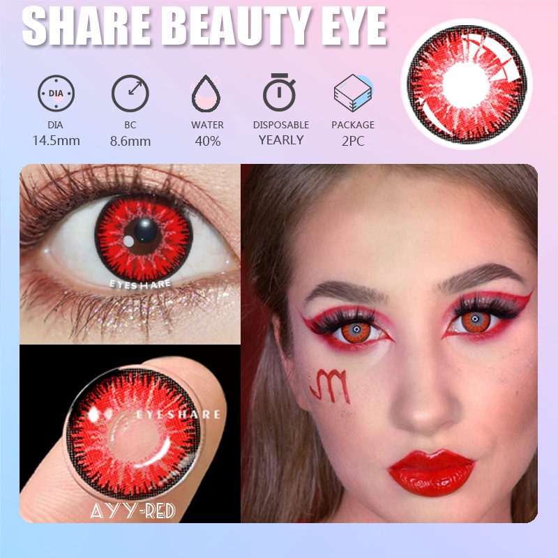 EYESHARE [Hàng mới về] Cặp kính áp tròng 14.5mm nhiều màu sắc tùy chọn hóa trang Halloween chất lượng cao