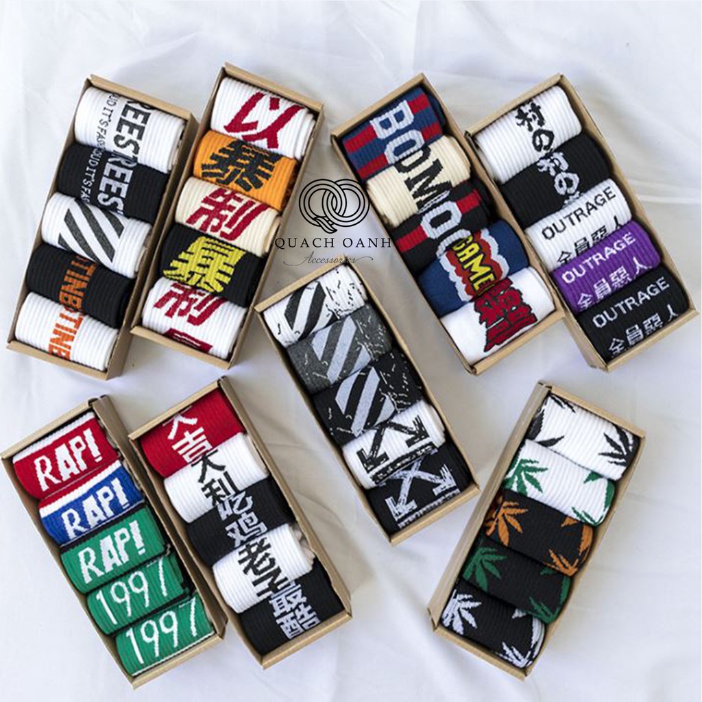 Tất vớ thể thao cổ cao họa tiết cá tính 1 - TT12