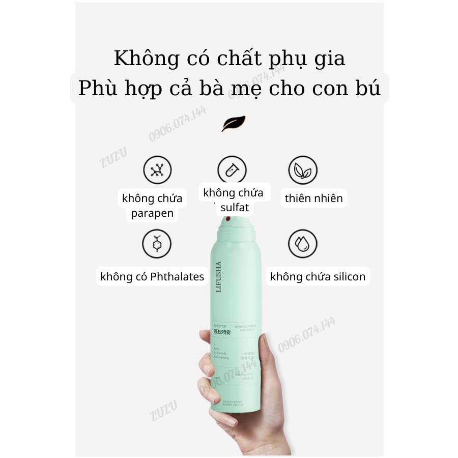 Dầu gội khô dạng xịt Spes, dầu gội đầu khô nữ không bết dính phồng tóc nội địa SAM | BigBuy360 - bigbuy360.vn