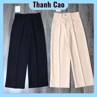 Quần Suông Ống Rộng Lưng Cao Khóa Giữa