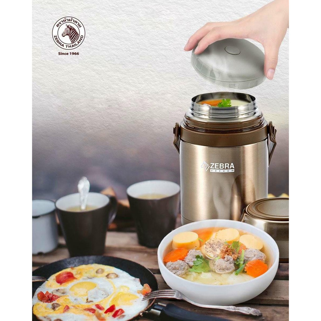 Bình ủ cháo zebra Thái Lan 650ml  inox cao cấp 304 -123006