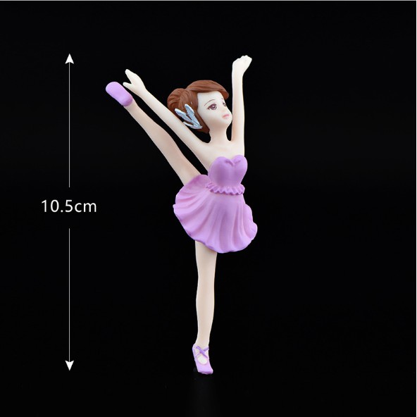 Combo 02 mô hình vũ công múa ballet xinh xắn dễ thương thích hợp trang trí bánh kem, móc khóa, DIY