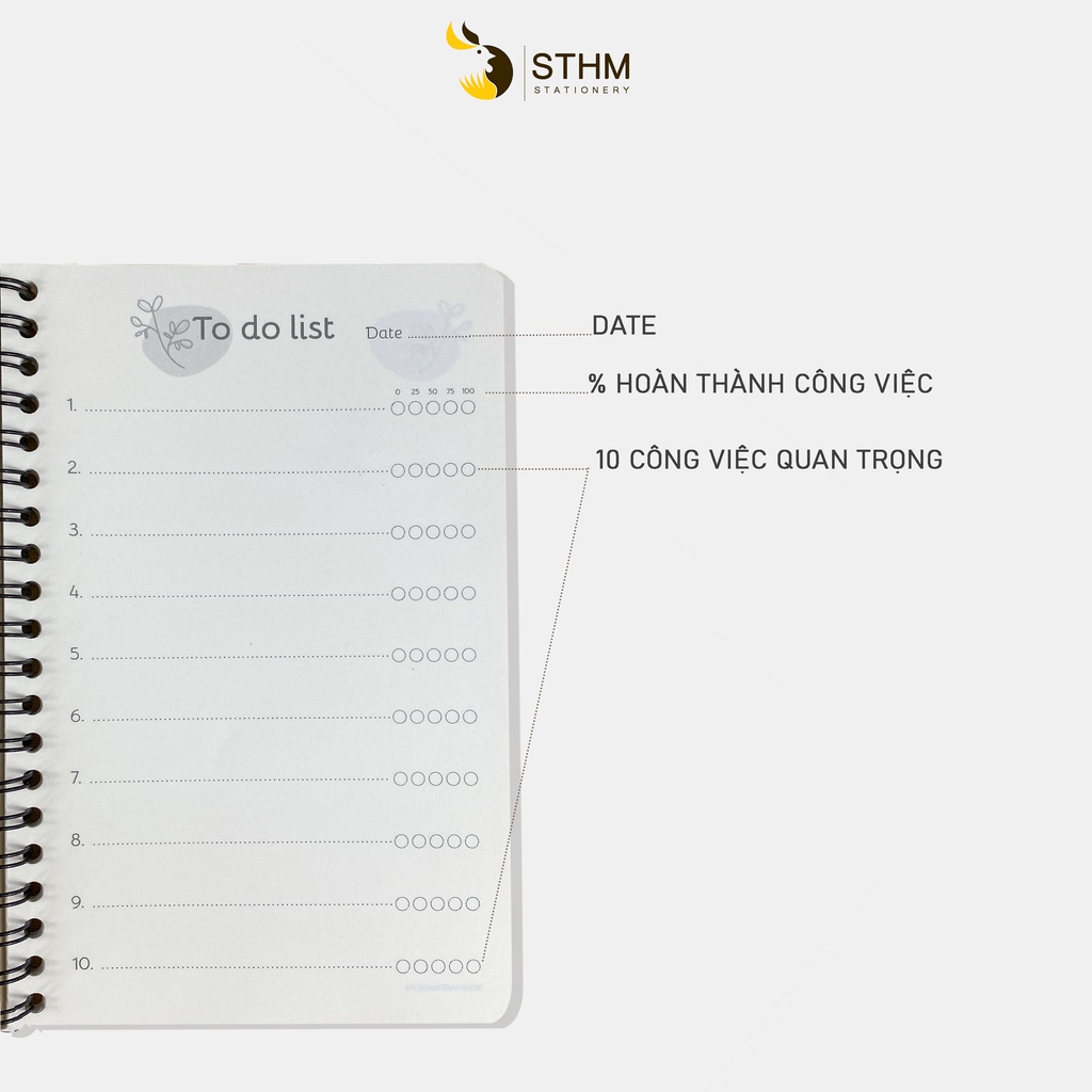 To do list - Sổ tay lập kế hoạch mỗi ngày - daily planner - STHM Stationery