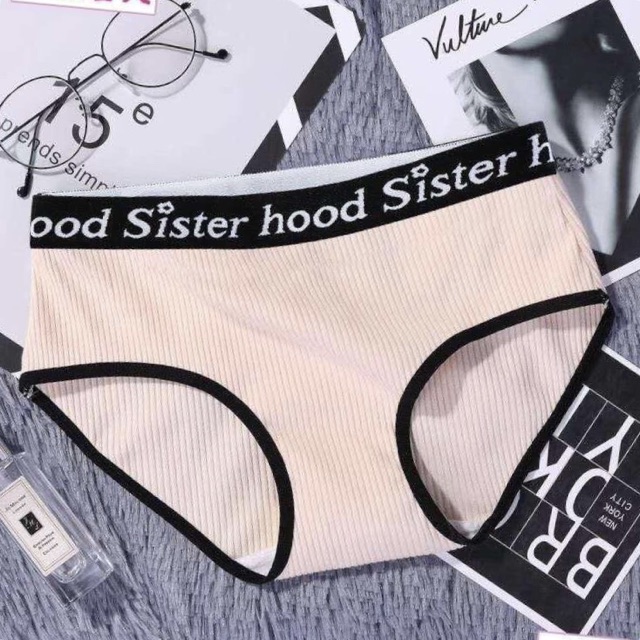 Quần Lót Cotton Lưng Thấp Họa Tiết Chữ